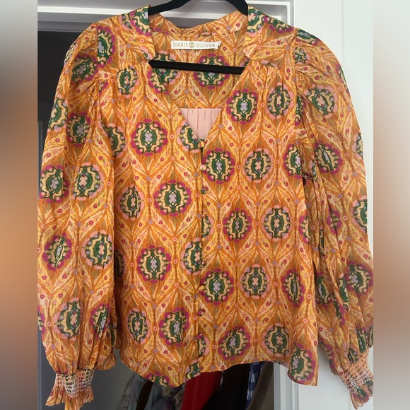 Marie Oliver Imogene Blouse marigold Trellis - Picture 3 of 6